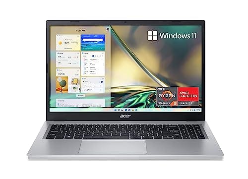 Imagen frontal de acer Aspire 3 A315-24P-R7VH Slim Laptop | 15.6" Full HD IPS Display | AMD Ryzen 3 7320U Quad-Core Processor | AMD Radeon Graphics | 8GB LPDDR5 | 128GB NVMe SSD | Wi-Fi 6 | Windows 11 Home in S Mode