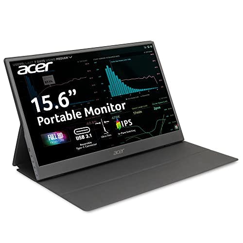 Compara precios Acer Portable Monitor PM161Q Abmiuuzx 15.6" Full HD 1920 x 1080 IPS | Ultra Slim Design | Premium Cover I External Monitor for Laptop PC Mac I 2 x USB 3.1 Type-C Ports, 1 x Mini HDMI & 1 x Micro USB