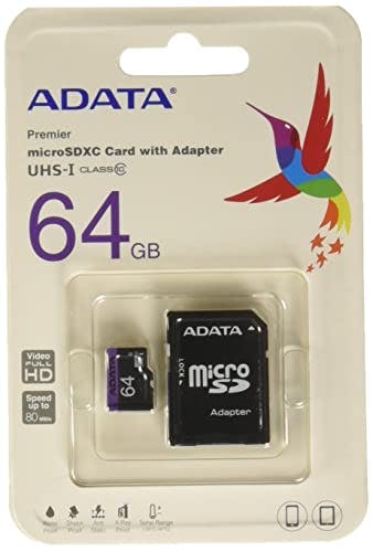 Imagen frontal de ADATA AUSDX64GUICL10-RA1 Memoria Micro SD Clase 10, 64GB