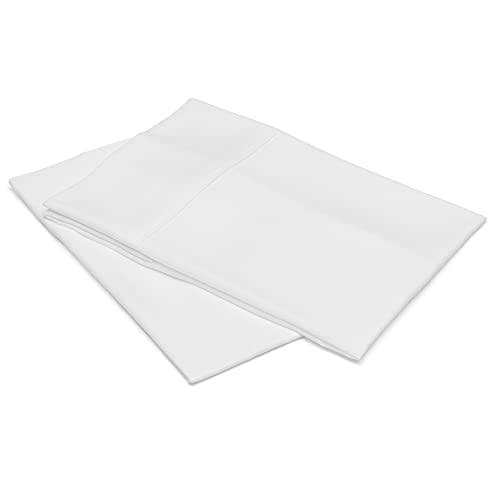 Imagen frontal de Amazon Basics - Funda de almohada de microfibra ligera, súper suave, de fácil cuidado, estándar, color blanco brillante, 2 unidades