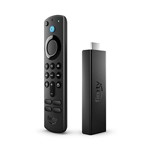 Imagen frontal de Amazon Fire TV Stick 4K Max con Wi-Fi 6 y control remoto por voz Alexa (incluye controles para la televisión)