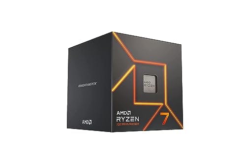 Imagen frontal de AMD Ryzen 7 7700 Procesador, 8C / 16T, hasta 5.3 GHz MAX Boost con AMD Wraith Prism Cooler