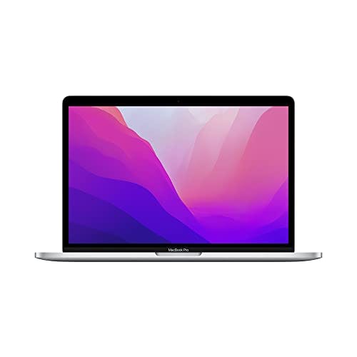 Imagen frontal de Apple 2022 Laptop MacBook Pro con Chip M2 : Pantalla Retina de 13 Pulgadas, 8GB de RAM, Almacenamiento SSD de 256 GB, TouchBar, Teclado retroiluminado, cámara FaceTime HD.Color Plata