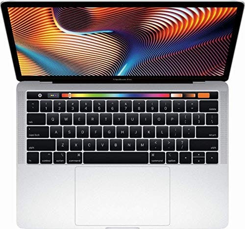 Imagen frontal de Apple MacBook Pro MLH12LL/A Laptop de 13 pulgadas con barra táctil, Intel Core i5 de doble núcleo de 2.9 GHz, memoria de 8 GB, pantalla Retina, plateado (Renewed)