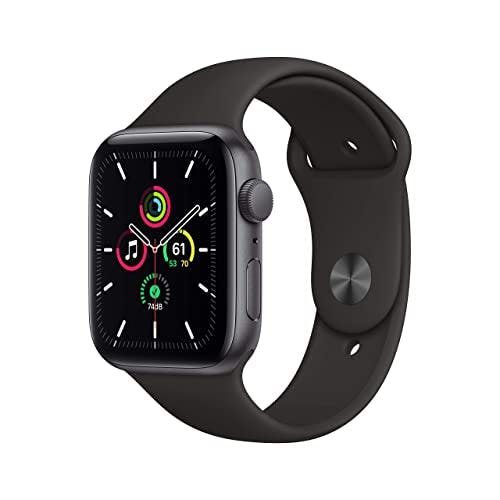 Imagen frontal de Apple Watch SE (GPS, 40 mm) - Caja de Aluminio Gris Espacial con Correa Deportiva Negra (Reacondicionado)