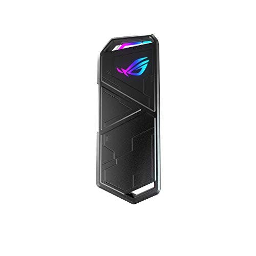 Imagen frontal de Asus ROG Strix Arion External M.2 NVMe PCIe SSD Enclosure Featuring up to 10 Gbps Transfer speeds with USB 3.2 Gen 2 Type-C and USB Type-A Cables (ESD-S1C)