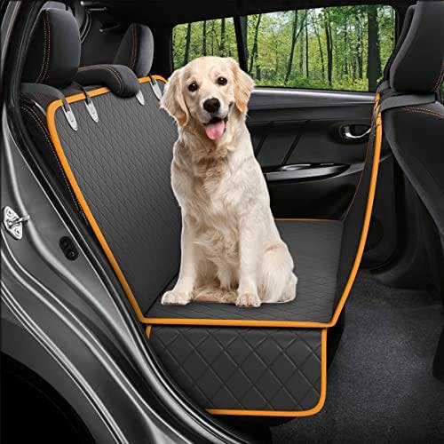 Compara precios AXIDUN Cubre Asientos para Auto Perro, Cubierta Asiento De Mascota Hamaca,Perro Coche Auto Asiento Trasero Cubierta Estilo Cubierta Anti-Deslizamiento Esteras de Coches(Negro-Borde Naranja)