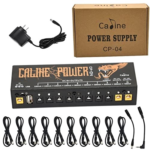 Imagen frontal de Caline CP-04 - Fuente de alimentación para pedal de guitarra 10 salidas CC para pedal de efecto 9V/12V/18V