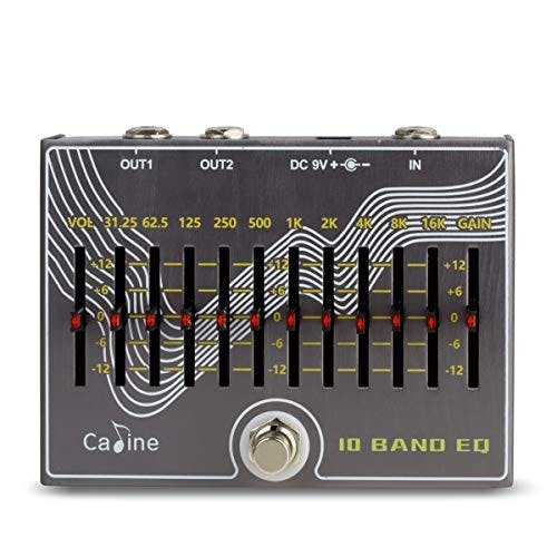 Imagen frontal de Caline CP-81 - Pedal de efecto de guitarra EQ de 10 bandas V3.0 - Utiliza fuente de alimentación de 500 mA (no incluida)