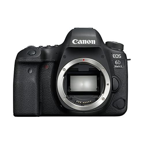 Imagen frontal de Canon EOS 6D Mark II Cuerpo de la cámara SLR 26.2 MP CMOS 6240 x 4160 Pixeles Negro - Cámara digital (26.2 MP, 6240 x 4160 Pixeles, CMOS, Full HD, 685 g, Negro)