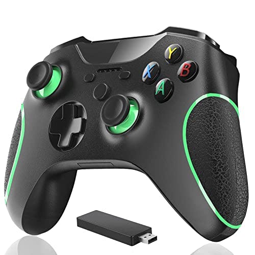 Imagen frontal de Control Inalámbrico,Gamepad Inalámbrico para Xbox,Xbox One x,Windows 10,Gamepad inalámbrico 2.4G con Turbo y Doble vibración