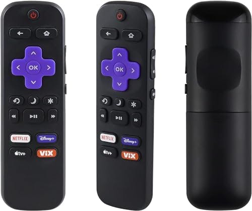 Imagen frontal de Control Remoto para ROKU TV Compatible con AIWA, ATVIO, Daewoo, HISENSE, HKPRO, JVC, Sharp Y SANSUI con ROKU TV Integrado, (no Compatible con Dispositivos externos)