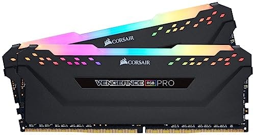 Imagen frontal de Corsair Vengeance RGB Pro 16GB (2x8GB) DDR4 3600 (PC4-28800) C18 - Memoria de sobremesa (16 GB), color negro