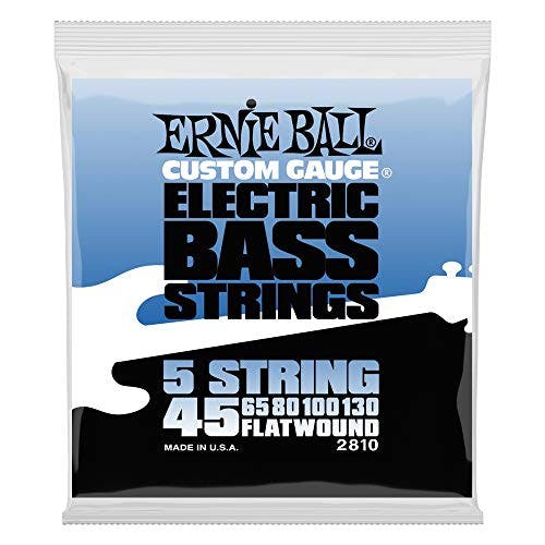 Compara precios Ernie Ball Flatwound - Cuerdas para bajo eléctrico de 5 cuerdas, entorchado plano, calibre 45-130