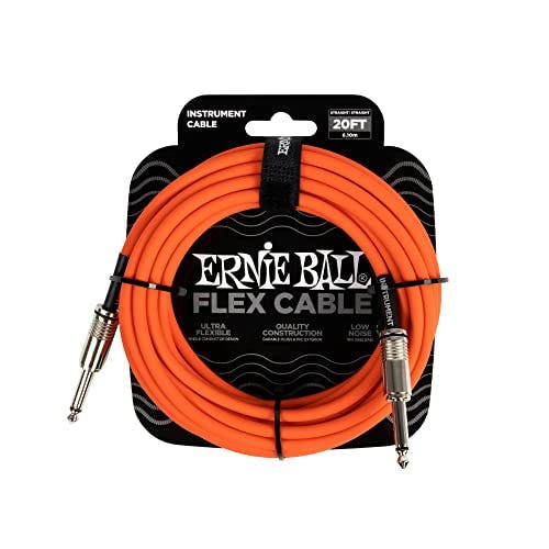 Imagen frontal de Ernie Ball Flex Instrument Cable Straight/Straight 20ft - Orange