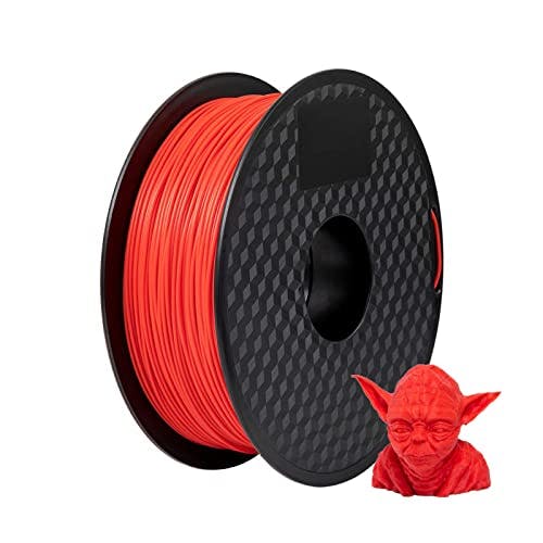 Imagen frontal de Filamento PLA 1,75 mm para Impresora 3D, Carrete de 1 kg, Precisión dimensional +/- 0,02 mm, Materiales de impresión 3D (Rojo)