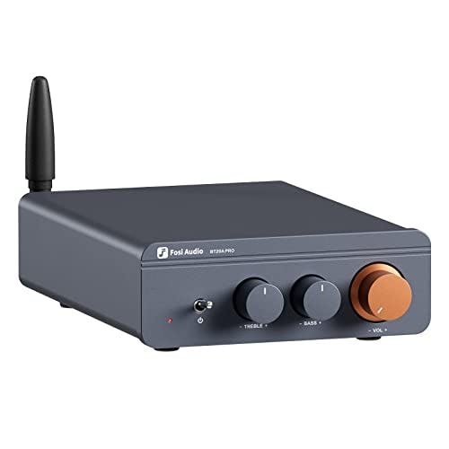 Imagen frontal de Fosi audio BT20A Pro 300w x2 tpa3255 Bluetooth 5.0 receptor de amplificador de 2 canales estéreo de audio doméstico mini amplificador integrado actualizado de clase D de alta fidelidad para altavoces controlados por altavoces de bajo