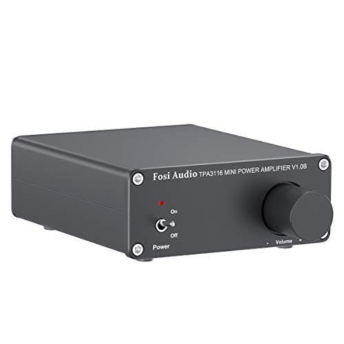 Imagen frontal de Fosi Audio V1.0B Amplificador de 2 Canales de Audio Estéreo Mini Hi-Fi Clase D Integrado TPA3116 Amplificador para Altavoces de Casa 50W x 2 con Fuente de Alimentación 19V 4.74A
