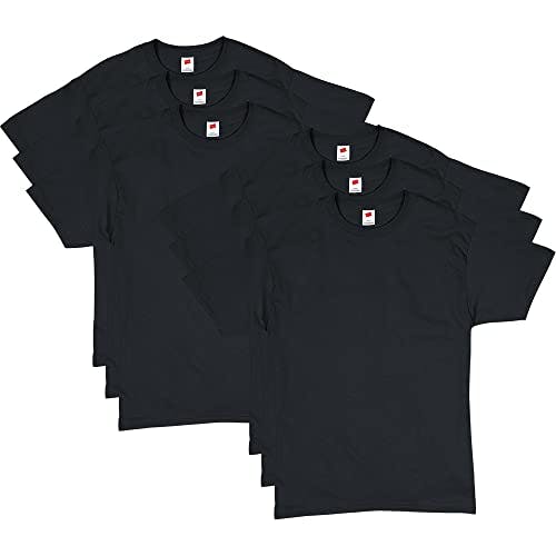 Compara precios Hanes Essentials - Paquete de Camisetas de Manga Corta para Hombre, Camisetas de algodón con Cuello Redondo para Hombre, Paquete económico, Negro 6-Pack, X-Large