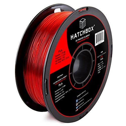 Compara precios HATCHBOX Filamento PLA para impresora 3D, precisión dimensional +/- 0,03 mm, carrete de 1 kg, 1,75 mm, rojo transparente