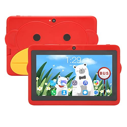 Imagen frontal de Hilitand Tableta para Niños de 7, Tableta para Niños de 3 a 14 Años, 2GB de , 32GB de ROM, Procesador Octa , Pantalla Táctil IPS, Cámara Dual, GPS, WiFi, BT, 5000MAh (Rojo)