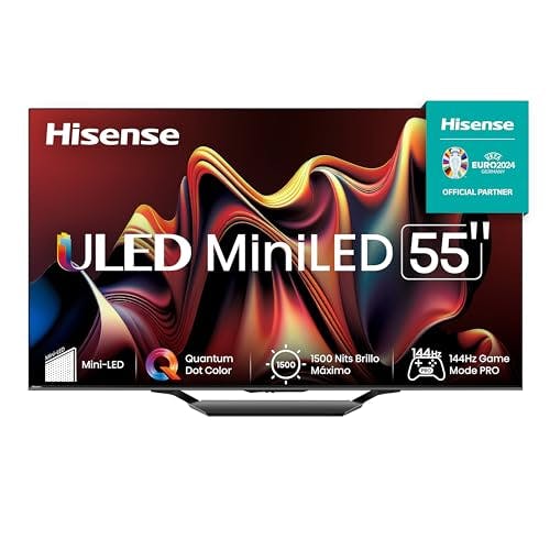 Imagen frontal de Hisense Pantalla MiniLED de 55" 55U7N Google TV Works with Alexa 2024