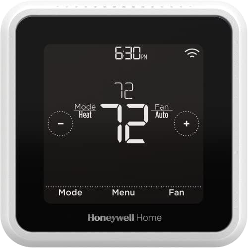 Imagen frontal de Honeywell Home RTH8800WF2022, termostato Inteligente WiFi T5, visualización táctil programable de 7 días, Listo para Alexa, tecnología de geofencing, Energy Star, Requiere Cable C