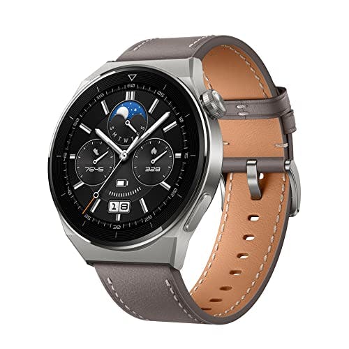 Imagen frontal de HUAWEI Watch GT 3 Pro (GPS) - Reloj Inteligente, 46Mm, Pantalla AMOLED de Cristal de Zafiro de 1.43", Bluetooth, Gris
