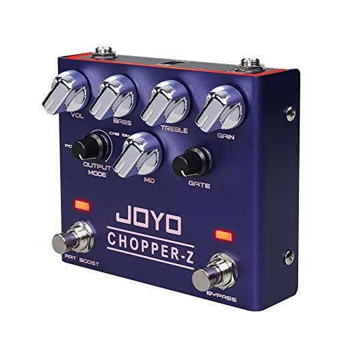 Imagen frontal de JOYO Pedal de efecto de distorsión moderno tono de metal simuladores de amplificador de alta ganancia Pedal todo en uno con ecualizador de 3 bandas para guitarra eléctrica (CHOPPER-Z R-18)