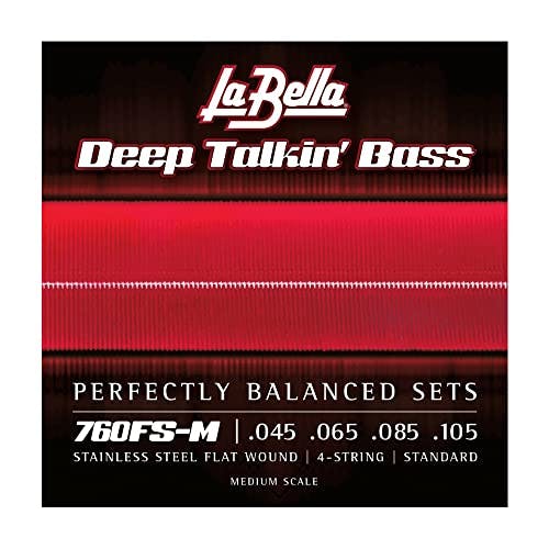 Compara precios La Bella Strings DEEP TALKIN' BASS - 760FS-M MEDIUM SCALE - Cuerdas para bajo eléctrico - Stainless Steel Flat Wound - Estándar: 045-105