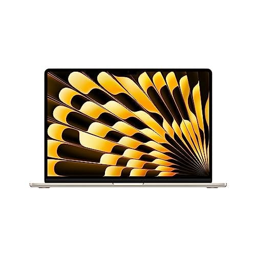Imagen frontal de Laptop MacBook Air chip M2 (2023): pantalla Liquid Retina de 15.3 pulgadas,8GB GB de RAM, almacenamiento SSD de 256 GB GB,teclado retroiluminado,cámara FaceTime HD de 1080p y Touch ID.Blanco estelar