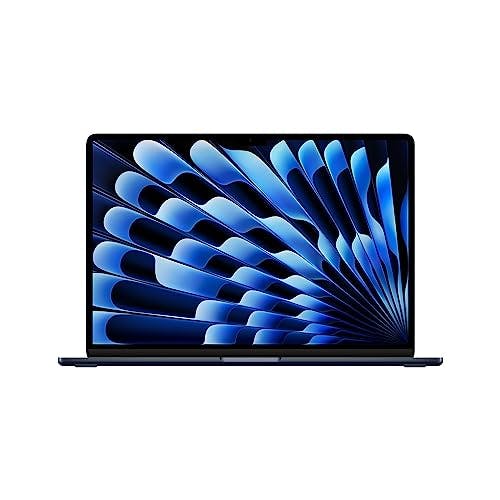 Imagen frontal de Laptop MacBook Air chip M2 (2023): pantalla Liquid Retina de 15.3 pulgadas, 8GB GB de RAM, almacenamiento SSD de 256 GB GB, teclado retroiluminado, cámara FaceTime HD de 1080p y Touch ID.medianoche.