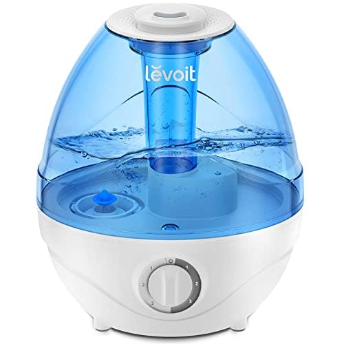 Imagen frontal de LEVOIT Humidificadores, vaporizador de niebla fría para toda la casa, silencioso para bebés y niños, boquilla de rotación ajustable de 360°, apagado automático, luz nocturna, sin BPA