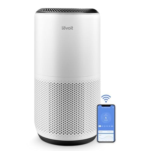 Compara precios LEVOIT Purificador de aire para habitación grande, Modo WiFi inteligente y automático con monitor de calidad del aire, elimina partículas, alergias a mascotas, humo, polvo, polen, Core 400S, blanco