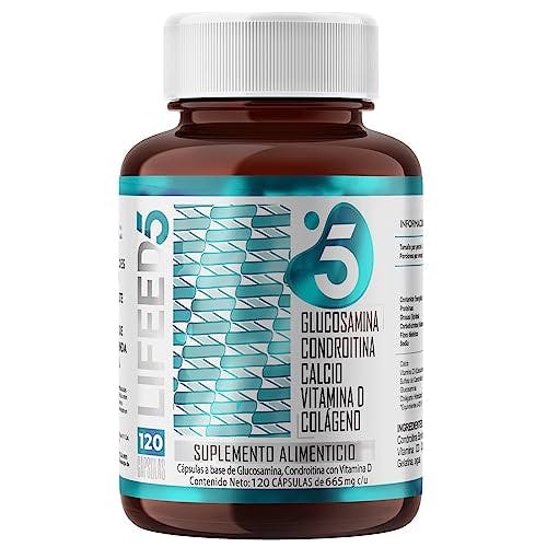 Compara precios LIFEED 120 Cápsulas de Glucosamina y Condroitina | Colageno Hidrolizado, Calcio y Vitamina D | Suplementos Alimenticios con Vitamina para Articulaciones, Multivitaminico Hombre y Mujer Joint Support