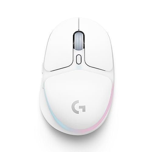 Imagen frontal de Logitech G705 Mouse Inalámbrico para Juegos, Iluminación LIGHTSYNC RGB Personalizable, Inalámbrico Lightspeed, Conectividad Bluetooth, Ligero, PC/Mac/Laptop - Blanco Niebla