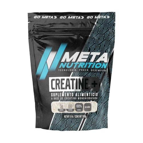 Compara precios Meta Nutrition Creatina Monohidratada Creatine - 500 Gr, 100 Porciones, con Scoop incluido