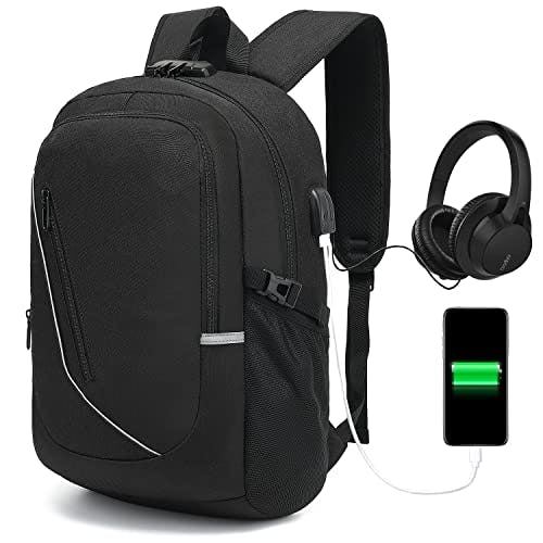 Compara precios Mochila Antirrobo para Portátil, Mochila para Laptop de 15.6 pulgadas, Puerto de Carga y Puerto para Audífonos, E T EASYTAO Mochila Impermeable para Viajes, Negocios (Negro)