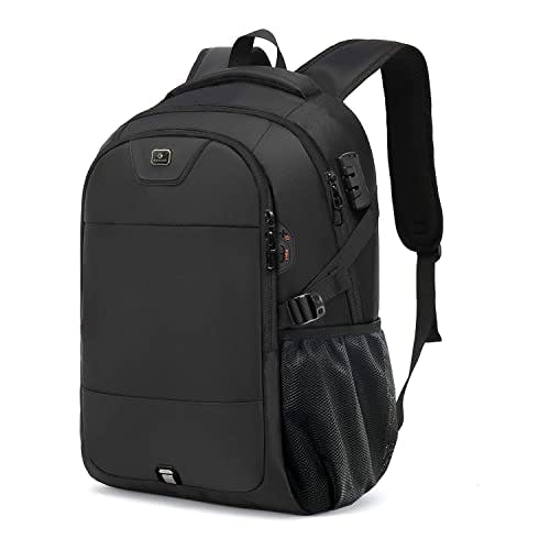 Compara precios Mochila antirrobo para portátil de 15,6 pulgadas resistente al agua Mochila de viaje duradera para la universidad con puerto de carga USB Mejor regalo (negro)