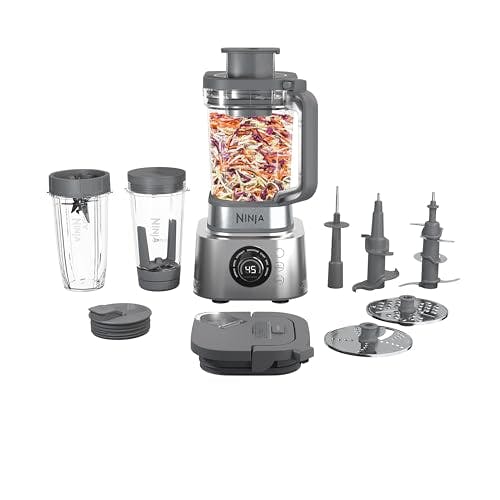 Compara precios Ninja SS401 Foodi Power Blender Ultimate System con jarra de mezcla y procesamiento de alimentos de 70 onzas, fabricante de cuencos XL y extractor de nutrientes* y 7 funciones, color plateado