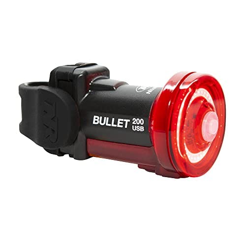 Imagen frontal de NiteRider Bullet 200 Bike Tail Light 200 Lumens USB Rechargeable Powerful Daylight Visible Bicycle LED Rear Light Easy to Install Road Mountain City Commuting Adventure Cycling Safety Flash