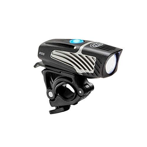 Imagen frontal de NiteRider Lumina Micro 850 - Linterna de Seguridad LED Recargable por USB, Resistente al Agua, montaña, Carretera, Viajes, Ciudad, Ciclismo, Urbano, Color Negro, 6783