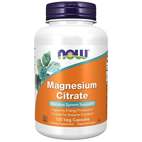 Imagen frontal de NOW Supplements, Magnesium Citrate, 120 Veg Capsules/ NOW Suplementos, Citrato de Magnesio, 120 Cápsulas