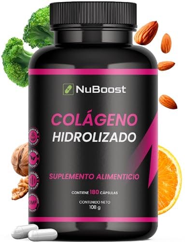 Compara precios Nuboost Colageno Hidrolizado Puro 180 cáps de 600 mg MADE IN USA, Biotina, Colágeno Hidrolizado, Collagen Peptides, Péptidos de Colágeno