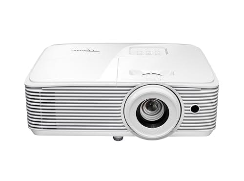 Imagen frontal de Optoma HD30LV Proyector Compacto para Juegos y Cine en casa, 1080p con Entrada 4K HDR, 4.500 lúmenes de Alto Brillo para Uso diurno y Nocturno