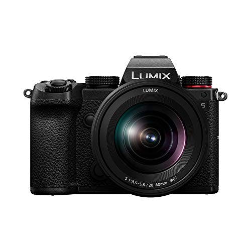 Compara precios Panasonic LUMIX S5 Cámara sin espejo de fotograma completo, grabación de video 4K 60P con visualización abatible y WiFi, lente LUMIX S 20-60 mm F3.5-5.6, montaje en L, 5 ejes Dual I.S., DC-S5KK (negro)