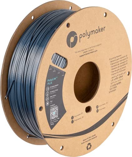 Compara precios Polymaker Filamento PLA de seda de 1.75 mm, filamento cromado de PLA brillante, carrete de cartón PLA de 1.75 de 2.2 libras, filamento brillante de cromo sedoso PolyLite de 0.06 pulgadas, impresión con la mayoría de las impresoras que utilizan filamentos 3D