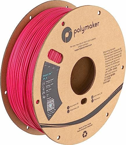 Compara precios Polymaker Filamento PLA magenta de 0.069 pulgadas, carrete de cartón de alta rigidez de 1 kg, filamento magenta de alta rigidez, filamento de impresora 3D PolyLite PLA magenta de 0.069 pulgadas, impresión con la mayoría de las impresoras 3D que utilizan filamento 3D