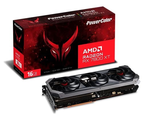 Imagen frontal de PowerColor GPU Power Color Red Devil RX 7800XT 16GB GDDR6 OC