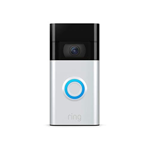 Imagen frontal de Ring Video Doorbell – video HD 1080p, detección de movimiento mejorada y fácil instalación – Níquel satinado (Edición 2020)